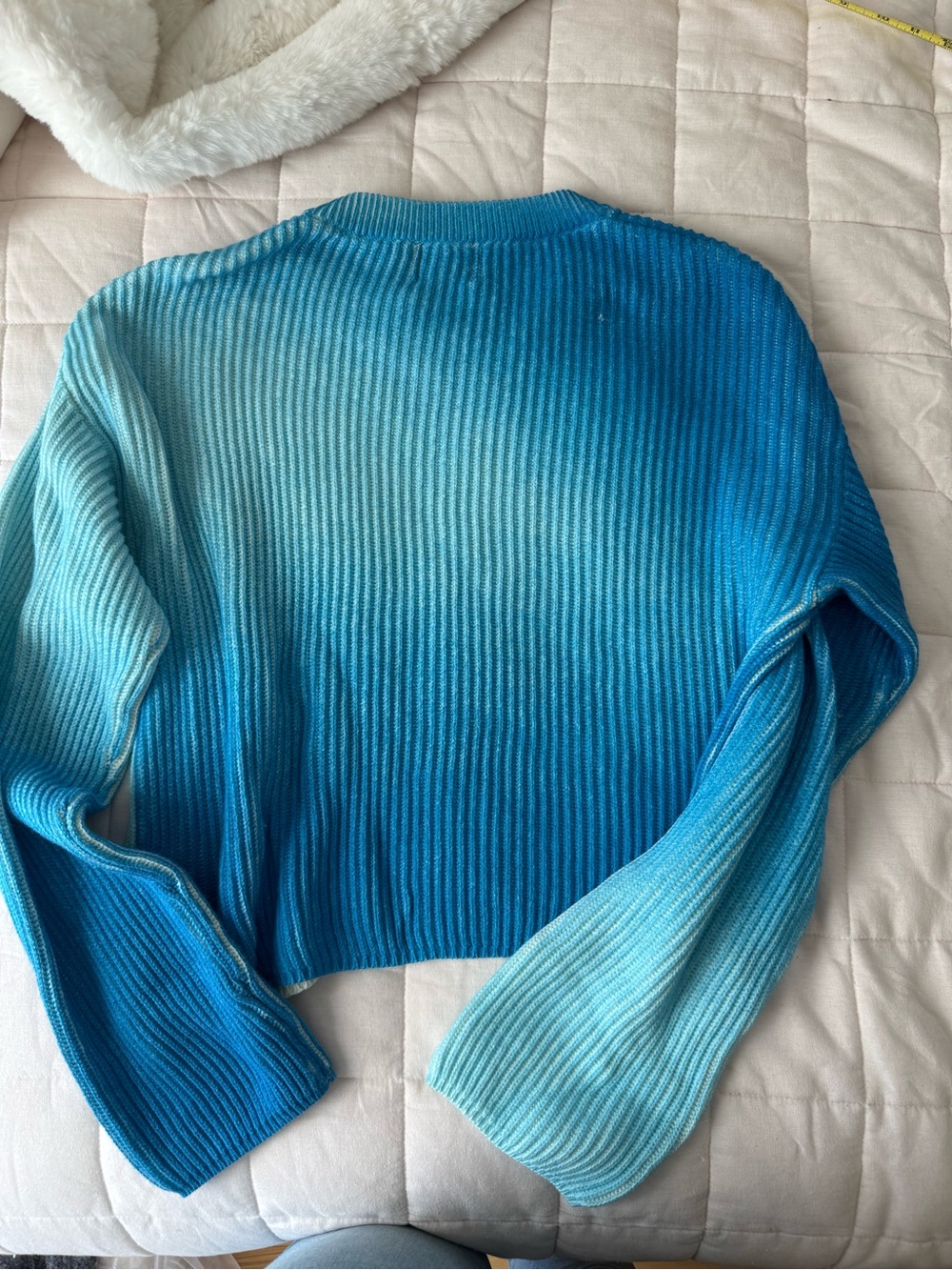 NWT WISPR Ombre Blue Ribbed Knit Sweater - Picture 6 of 8
